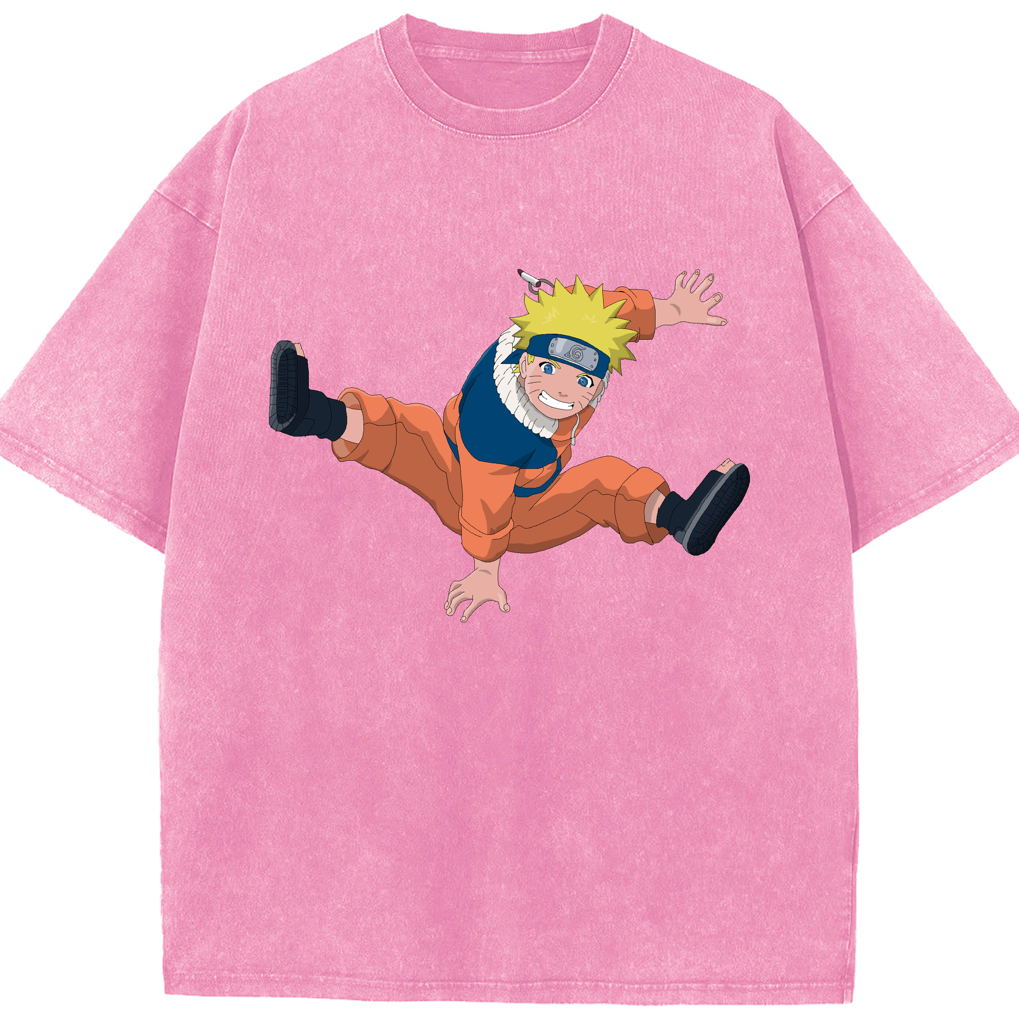 （画像用） NARUTO -ナルト- うずまき ナルト Uzumaki Naruto 綿100% ヴィンテージ風 半袖Tシャツ（フロントプリント）